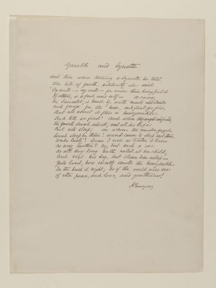 Text of poem 'Gareth and Lynette' from 'Illustrations to Tennyson's Idylls of the King and Other Poems', vol. 1 top image