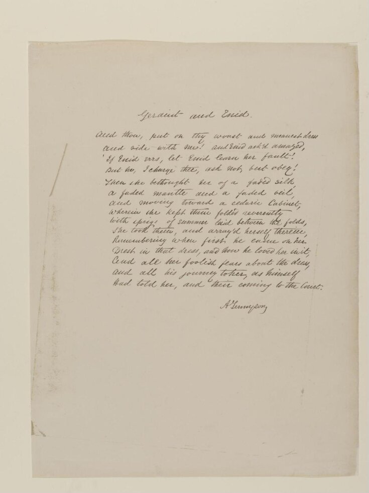 Text of poem 'Geraint and Enid' from 'Illustrations to Tennyson's Idylls of the King and Other Poems', vol. 1 image