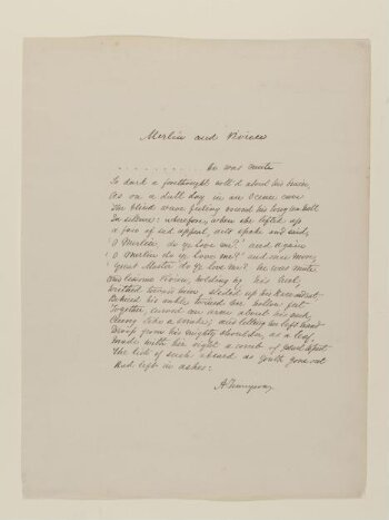 Text of poem 'Merlin and Vivien' from 'Illustrations to Tennyson's Idylls of the King and Other Poems', vol. 1