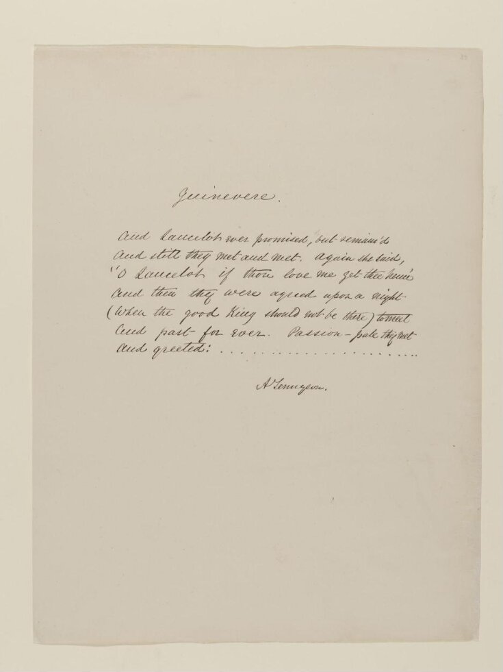 Text of poem 'Guinevere' from 'Illustrations to Tennyson's Idylls of the King and Other Poems' image
