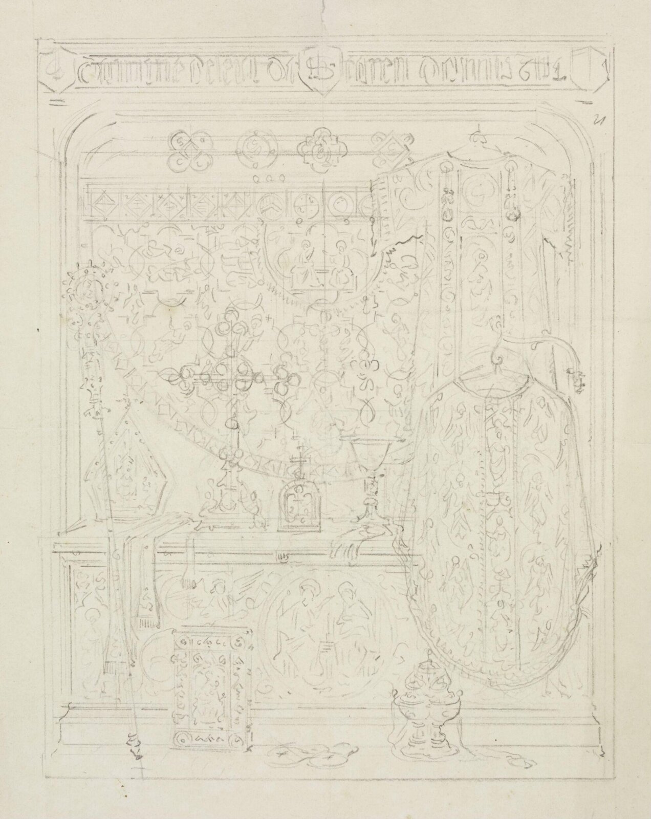 Drawing, A.W.N. Pugin, c. 1839-52