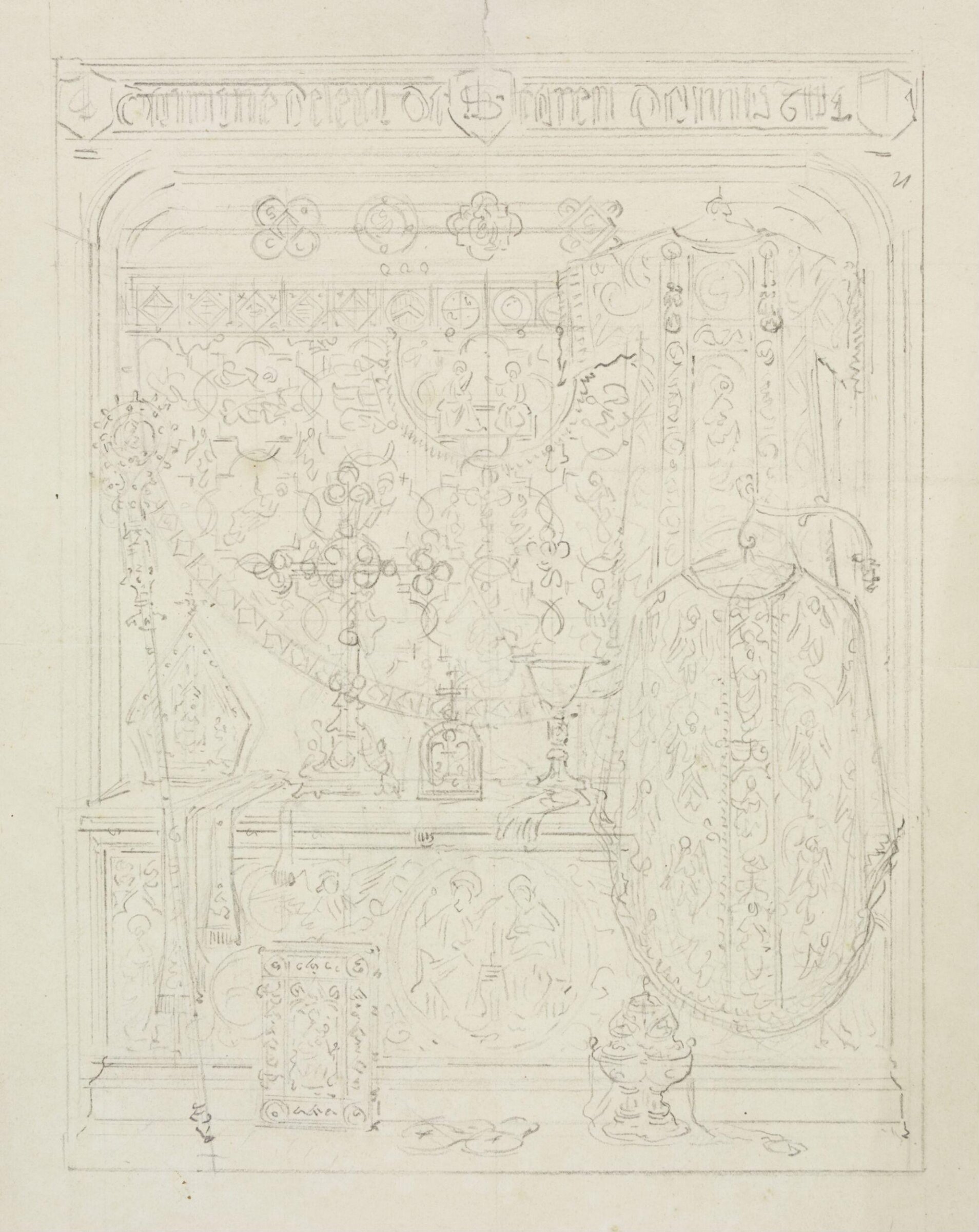 Drawing, A.W.N. Pugin, c. 1839-52
