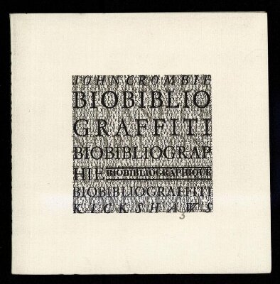Biobibliograffiti : biobibliographie biobibliographique 