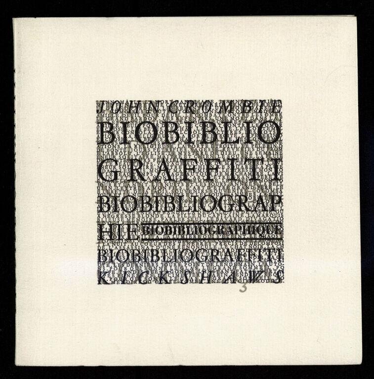 Biobibliograffiti : biobibliographie biobibliographique 