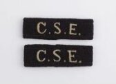 Wartime uniform shoulder tabs for a member of the Combined Services Entertainment Unit thumbnail 2