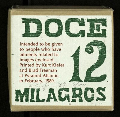 Doce milagros = 12 milagros : intended to be given to people who have ailments related to images enclosed