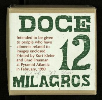 Doce milagros = 12 milagros : intended to be given to people who have ailments related to images enclosed