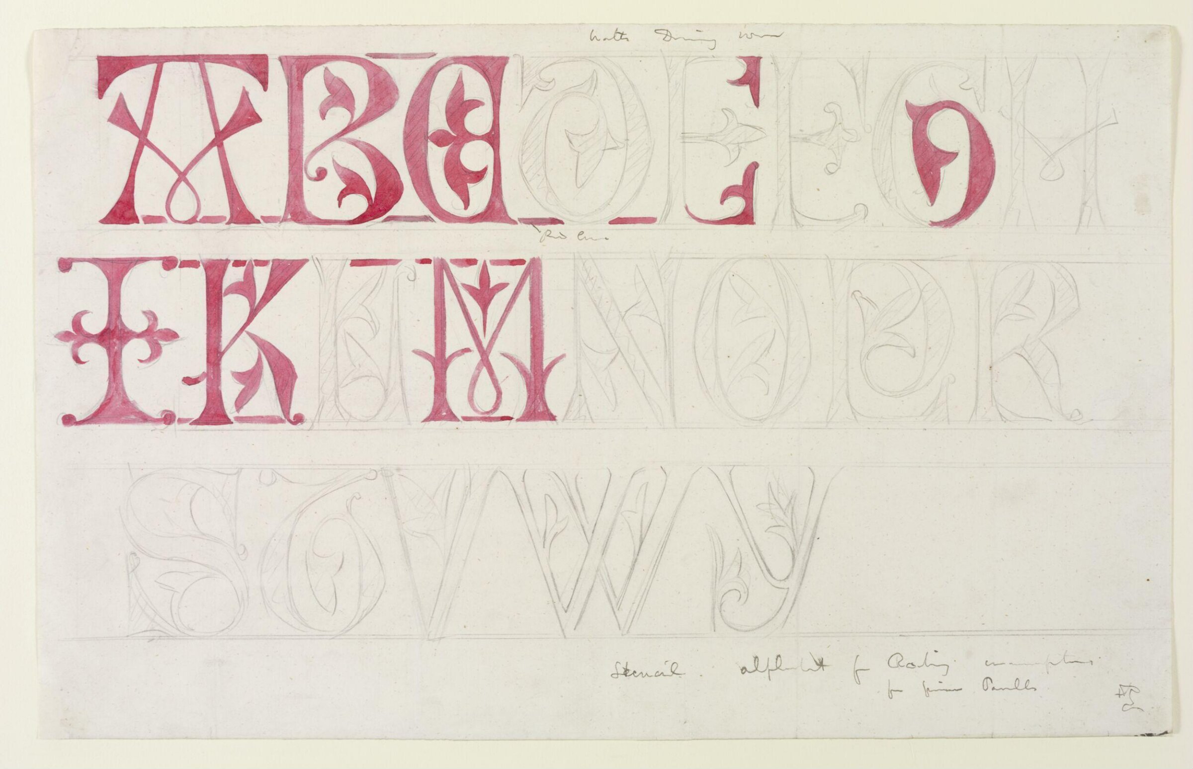 Drawing, A.W.N. Pugin, 1852