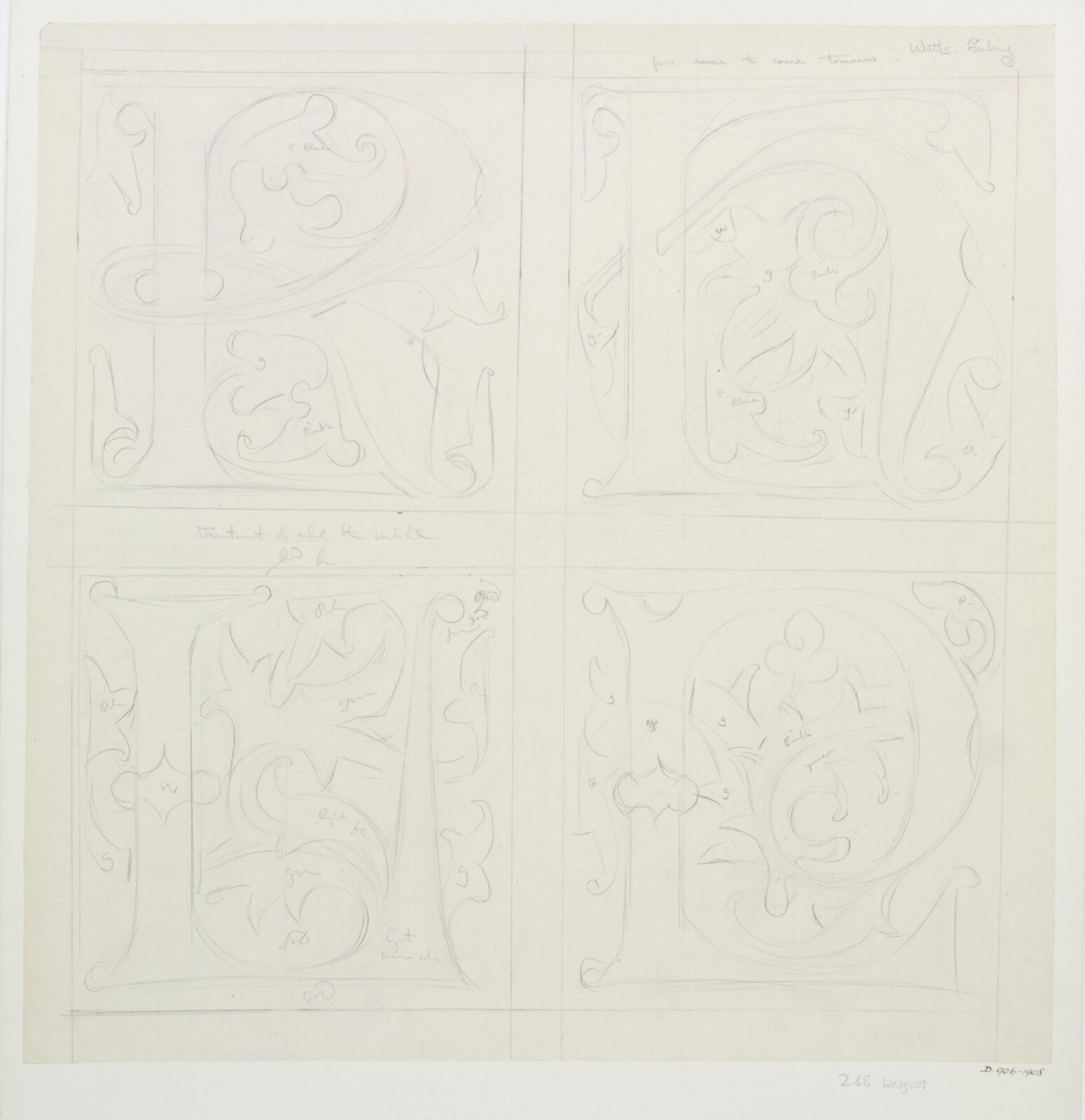 Drawing, A.W.N. Pugin, 1852