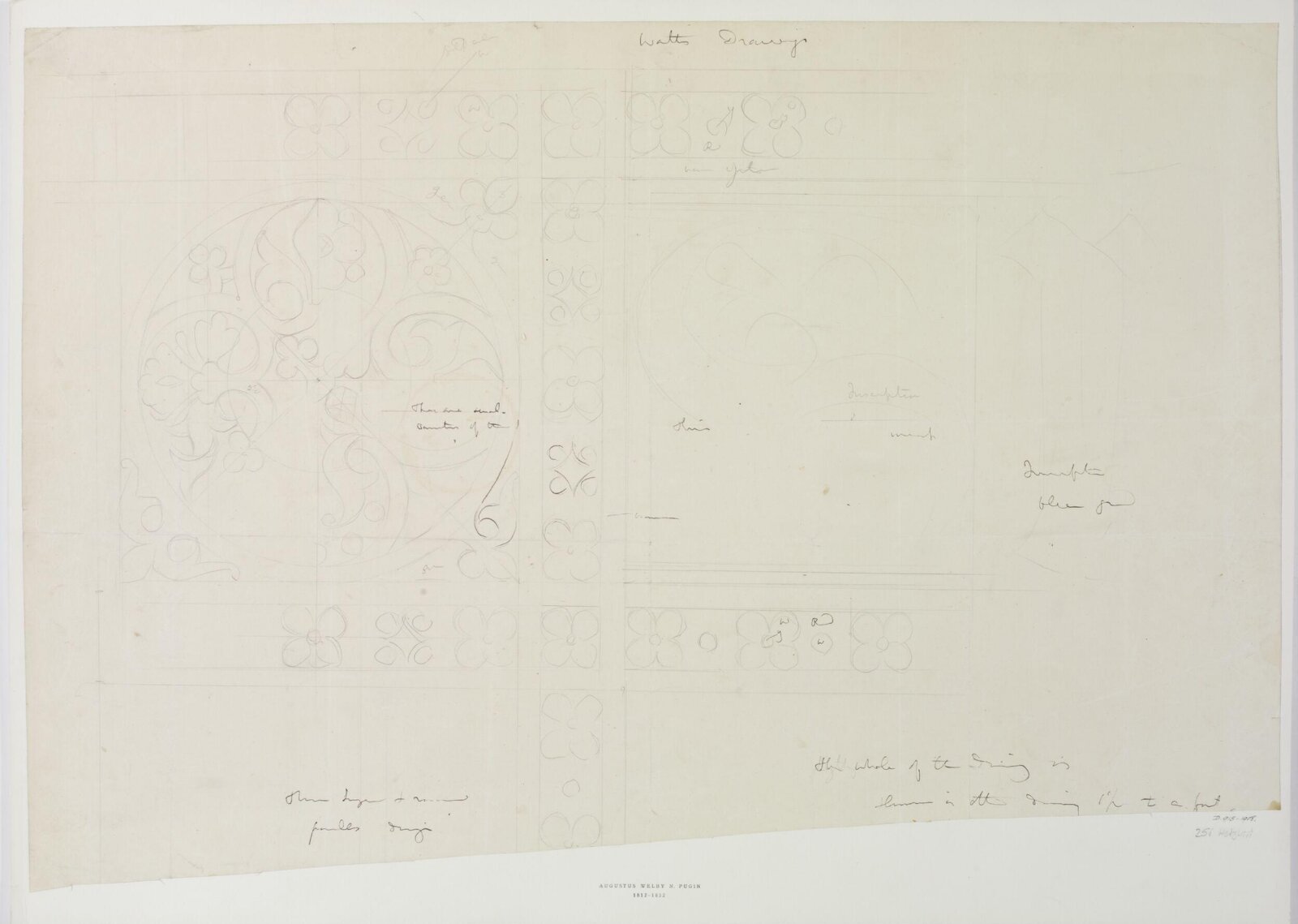 Drawing, A.W.N. Pugin, 1852