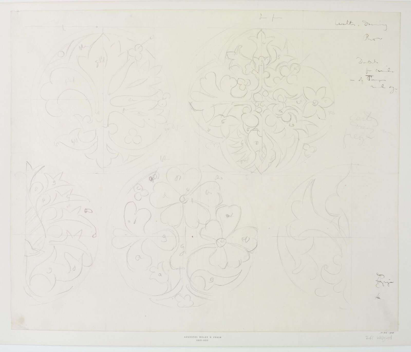 Drawing, A.W.N. Pugin, 1852