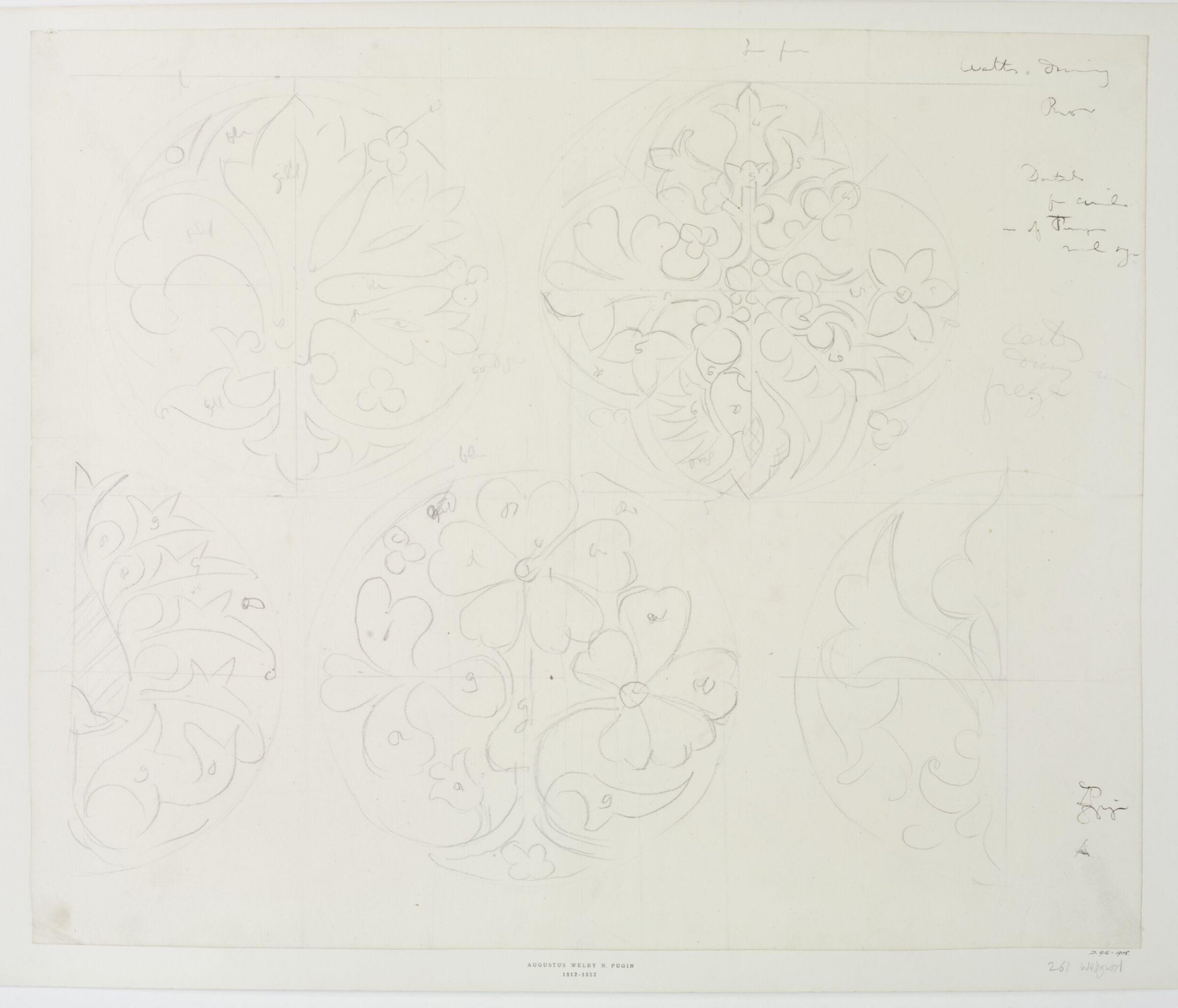 Drawing, A.W.N. Pugin, 1852