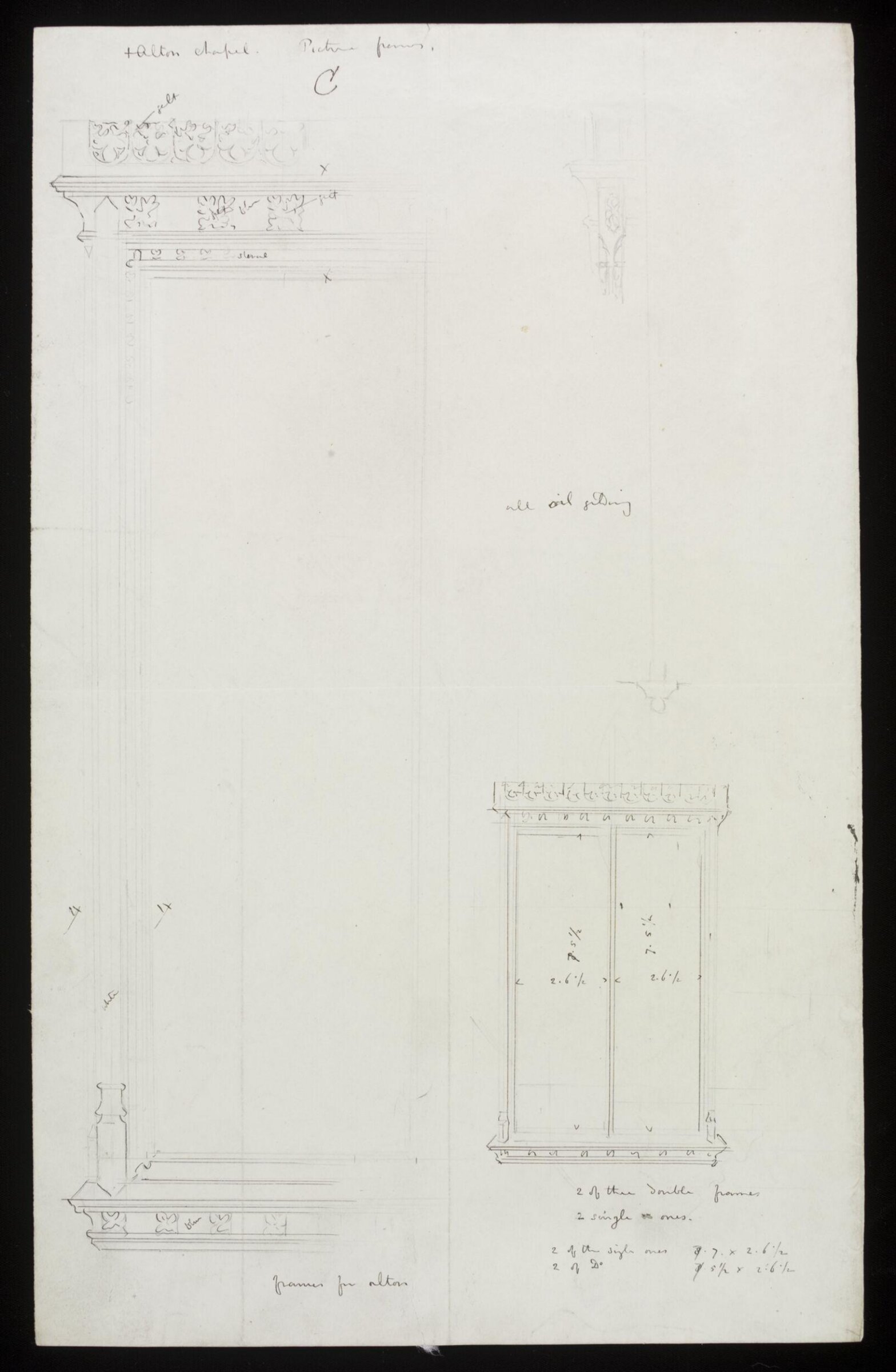 Drawing, A.W.N. Pugin, ca. 1850