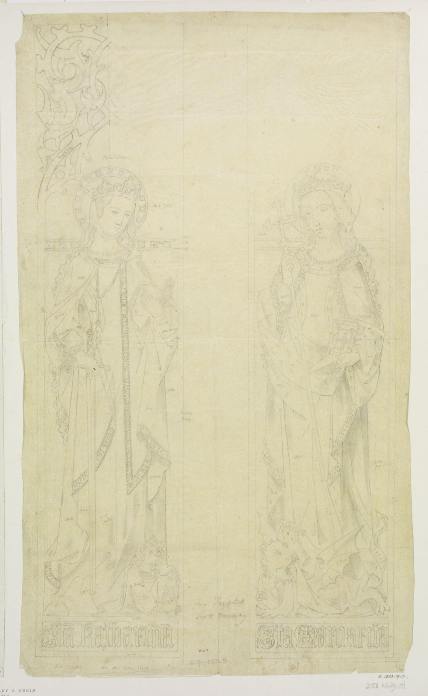 Drawing, A.W.N. Pugin, 1850-1851