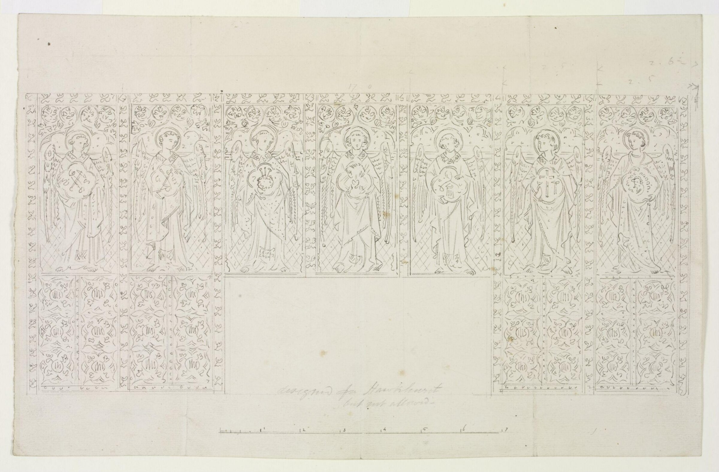 Drawing, A.W.N. Pugin, 1850