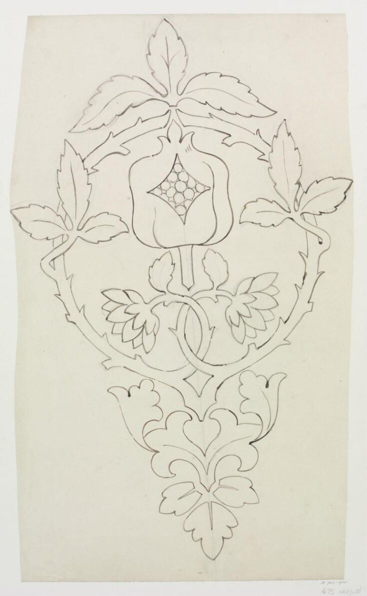 Design for a decorative panel with fruit motif. top image
