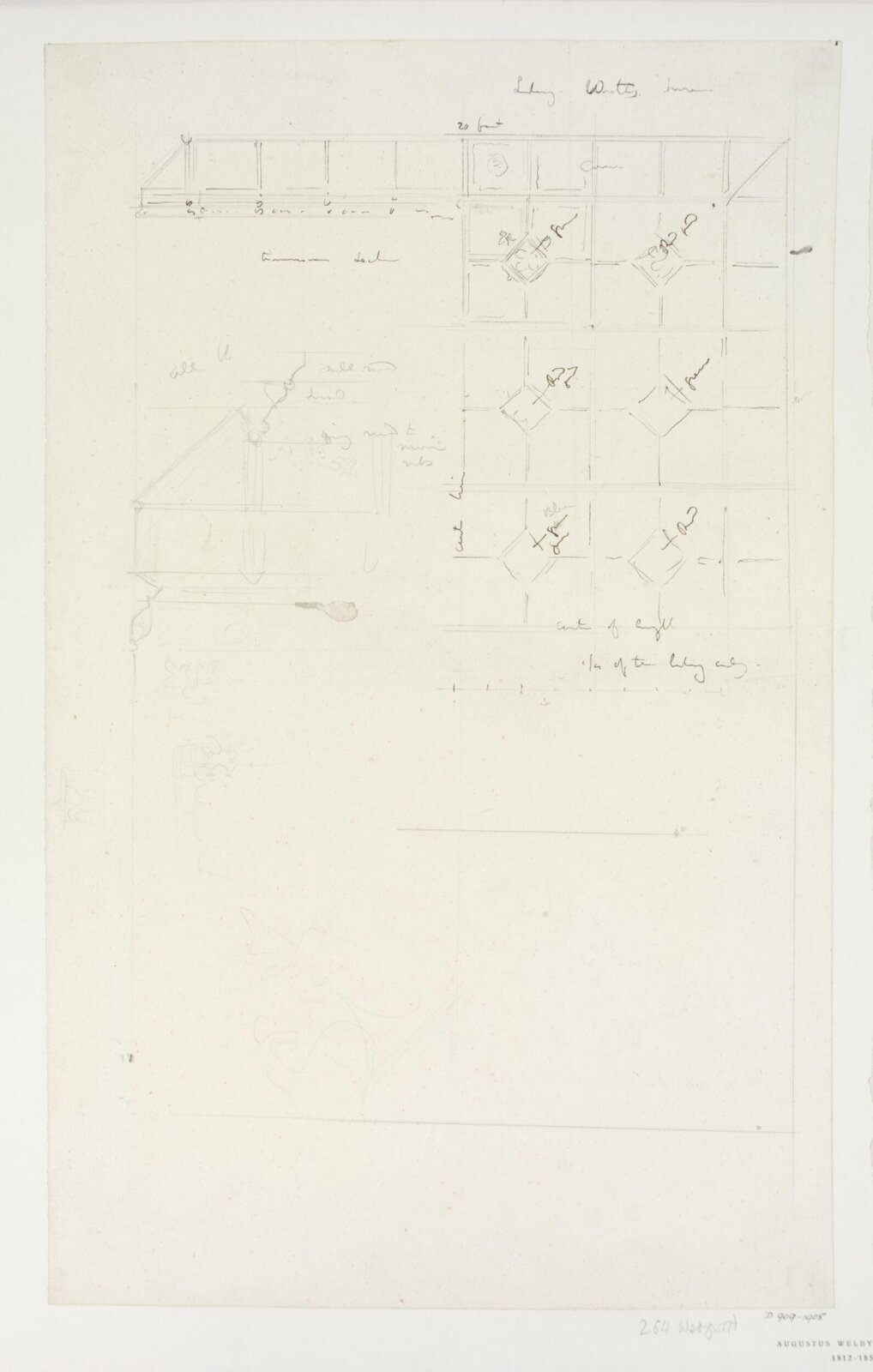 Drawing, A.W.N. Pugin, 1852