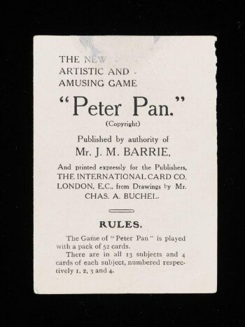 The New Artistic and Amusing Card Game "Peter Pan"