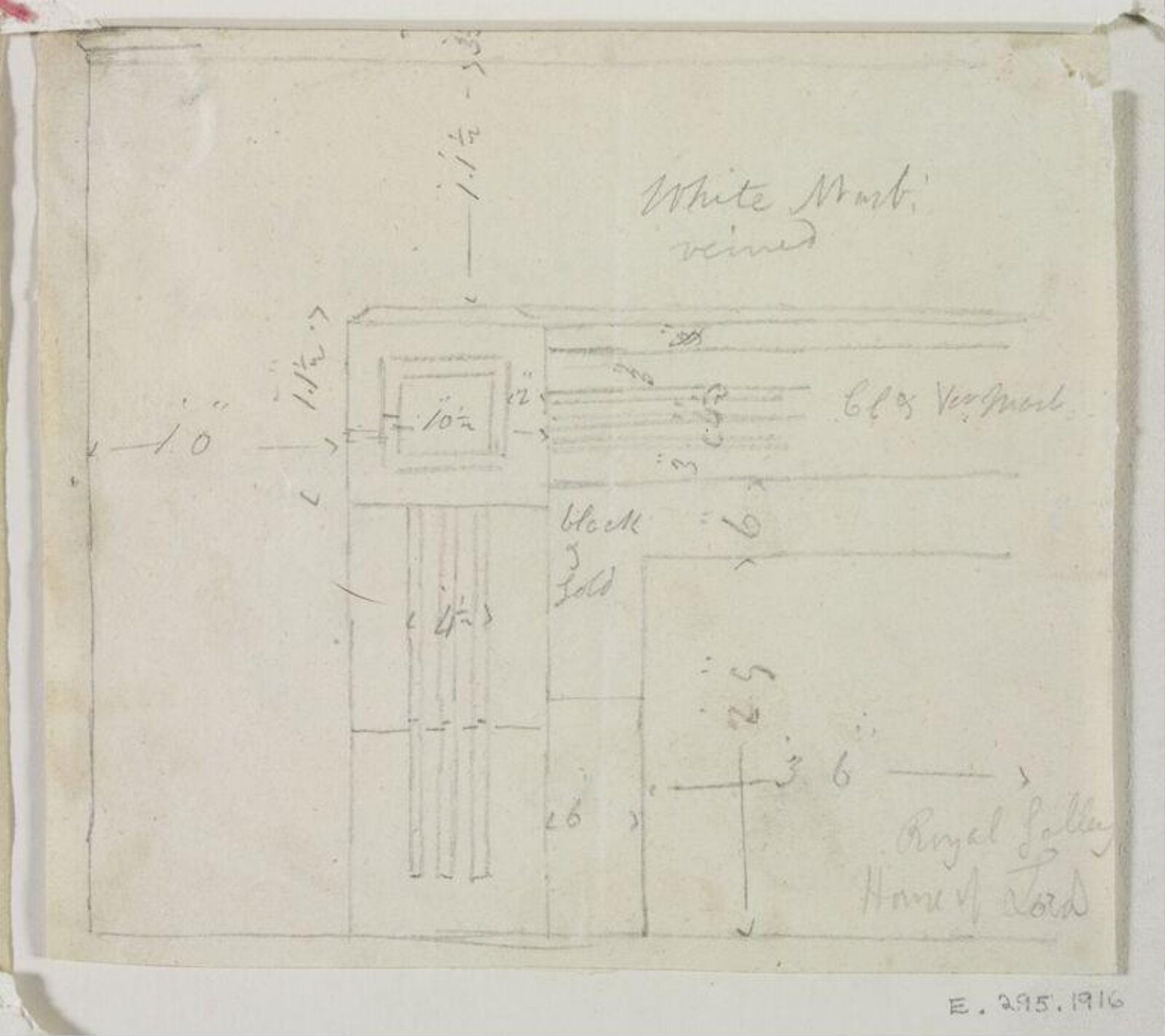 Drawing, John Soane, 1820s