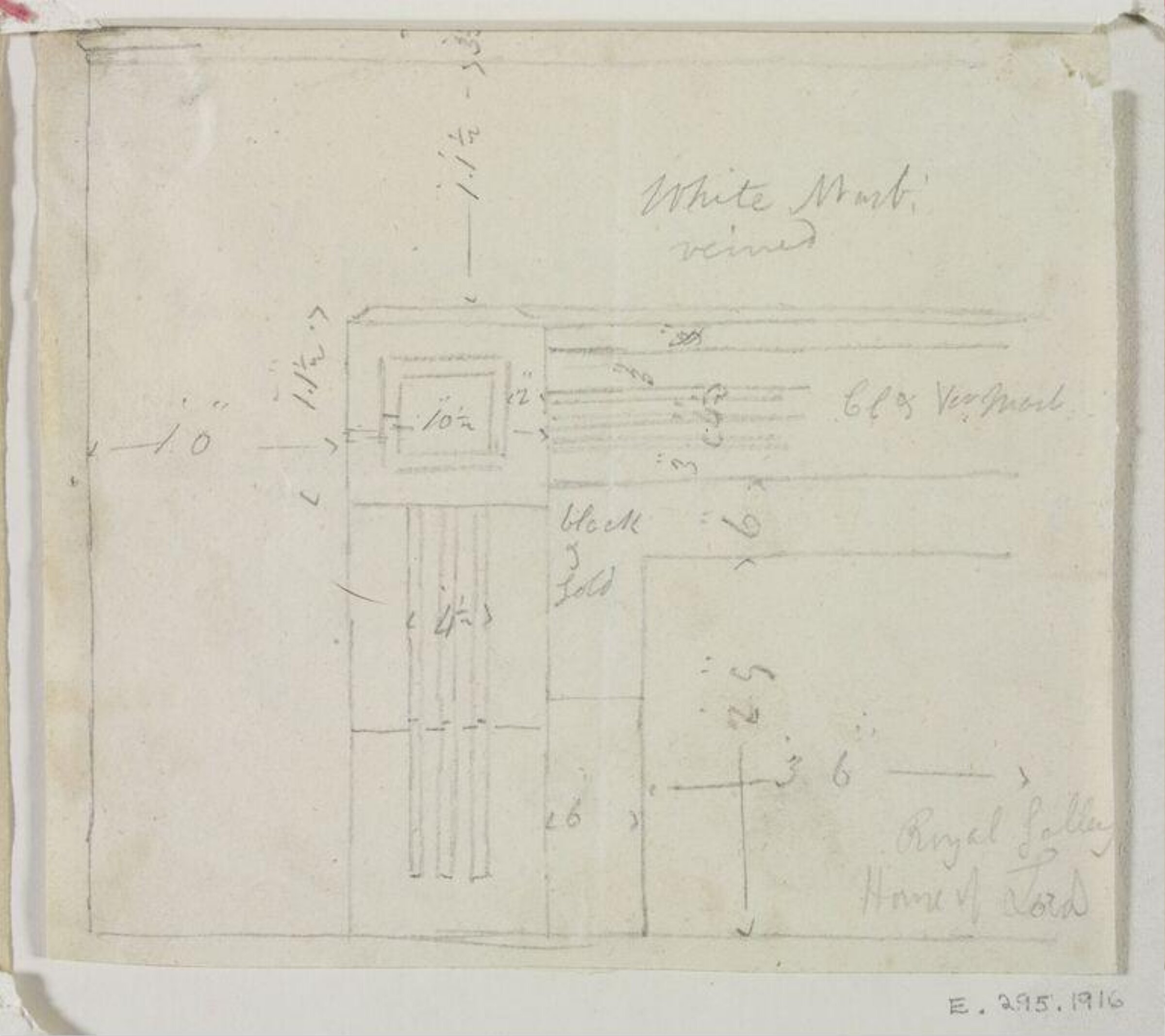 Drawing, John Soane, 1820s