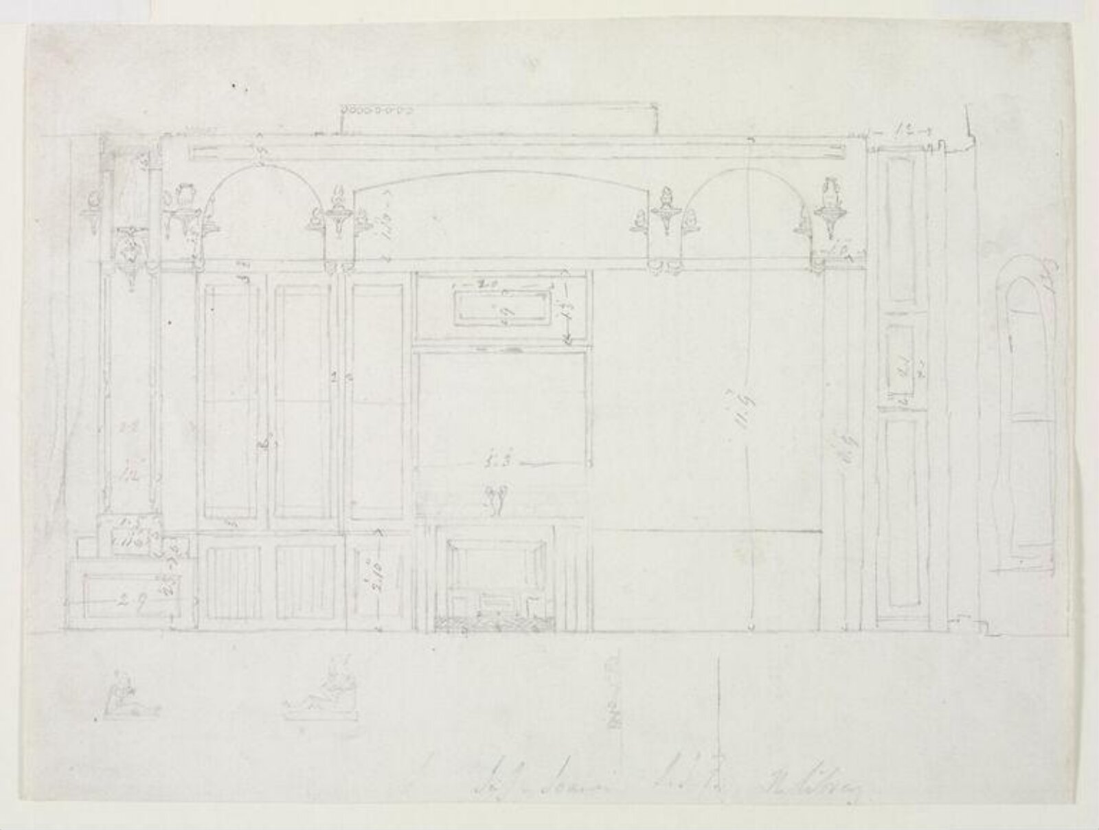 Drawing, John Soane, 1773-1837