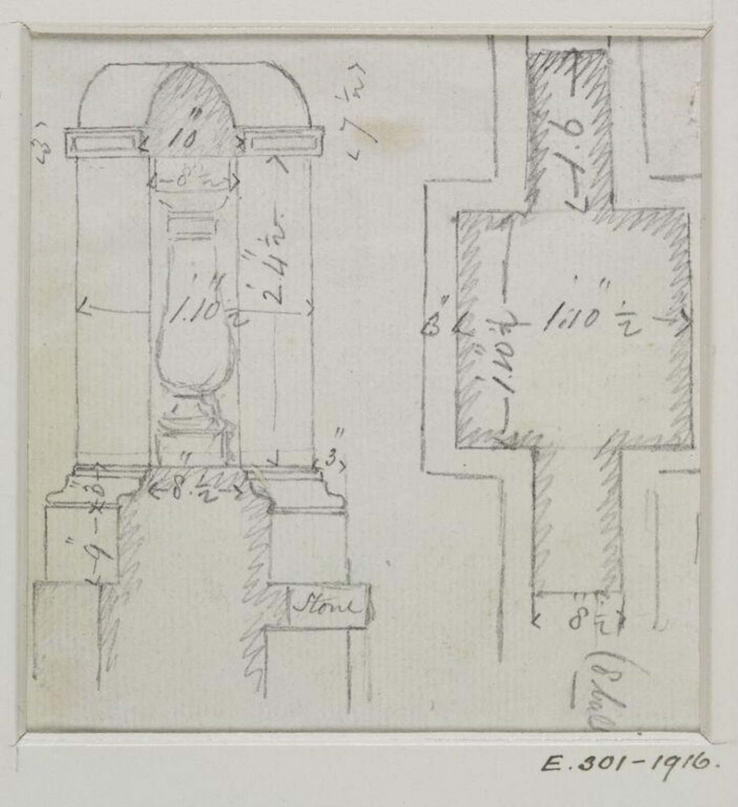 Drawing, John Soane, 1773-1837