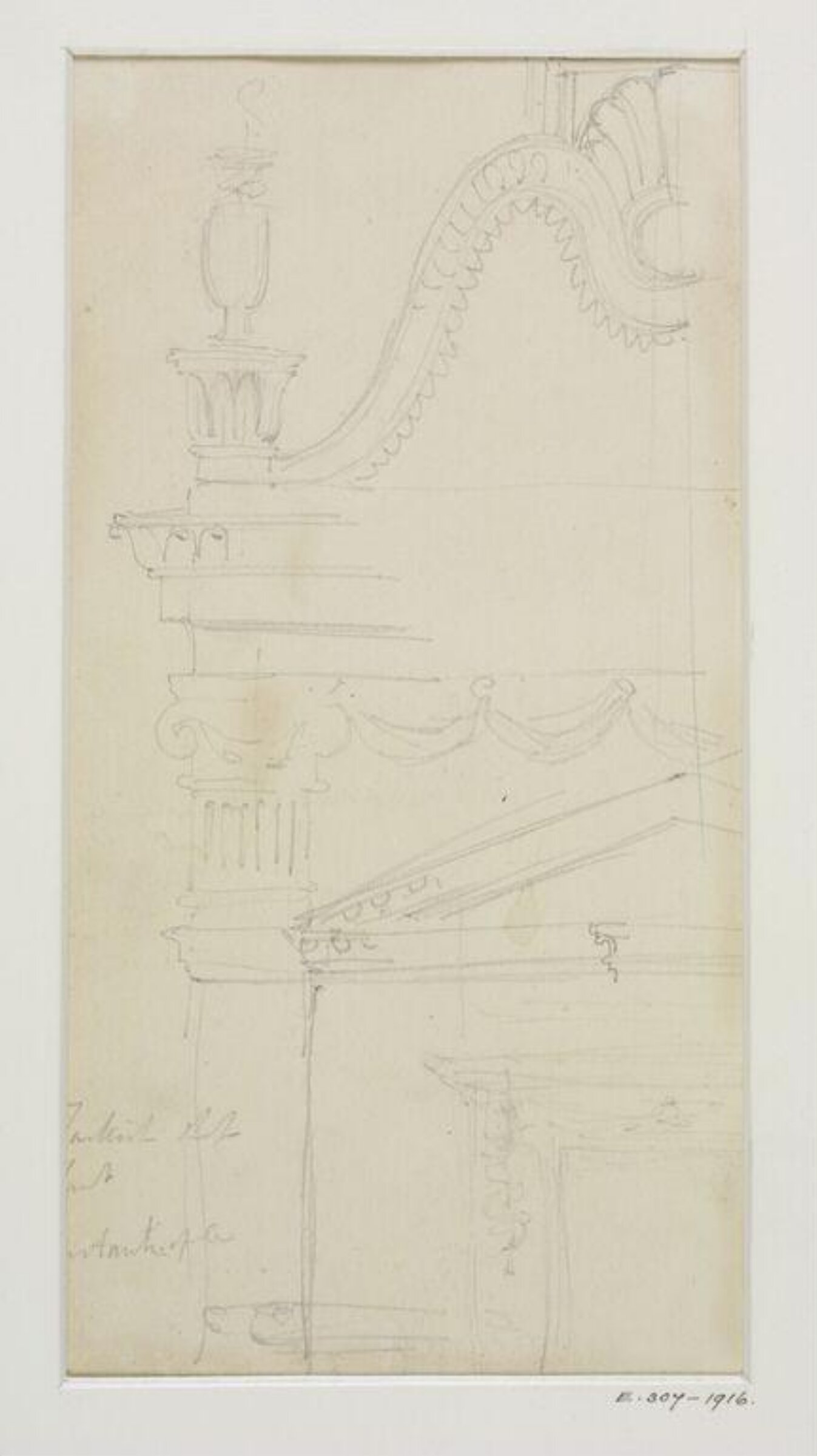 Drawing, John Soane, 1773-1837