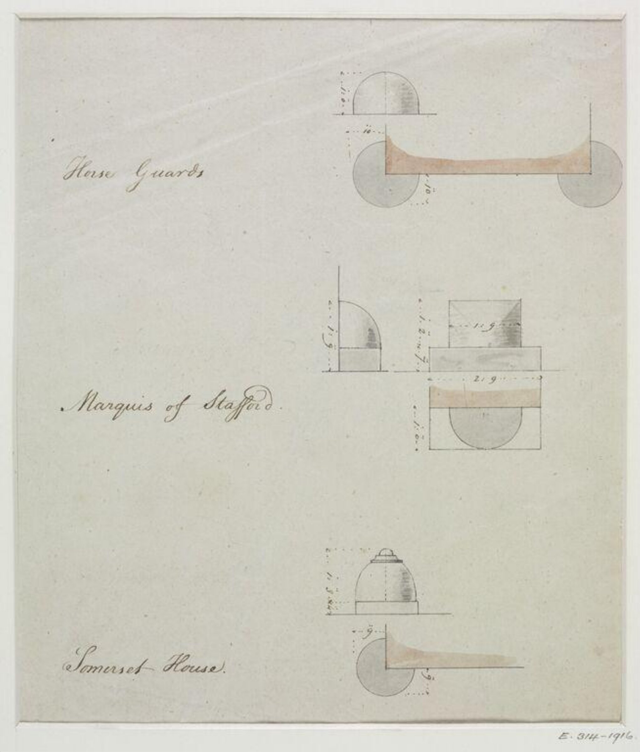 Drawing, John Soane, 1773-1837