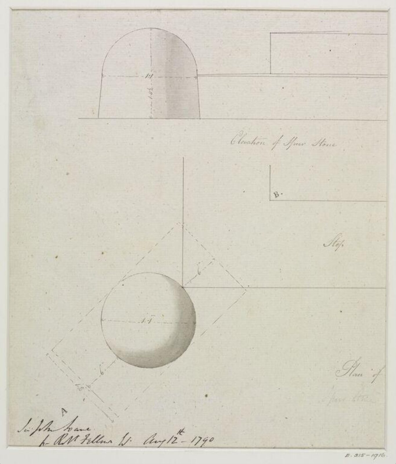 Drawing, John Soane, 12th August 1790