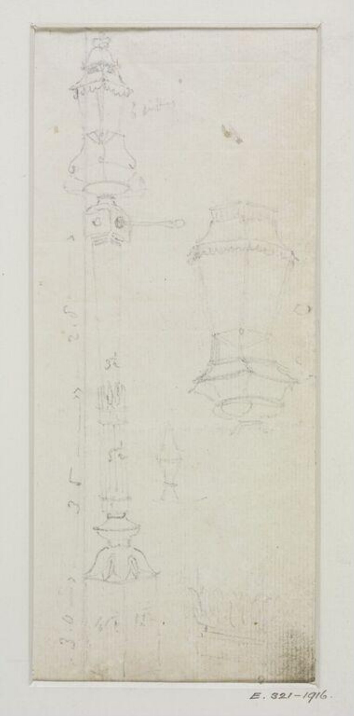 Drawing, John Soane, 1773-1837