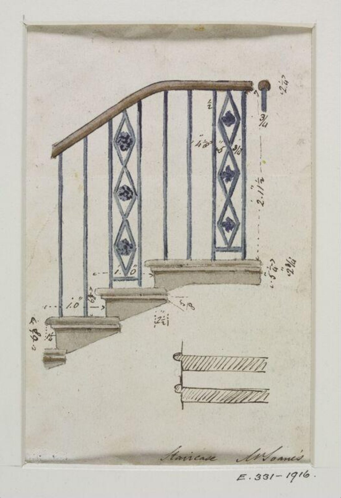 Drawing, John Soane, 1773-1837