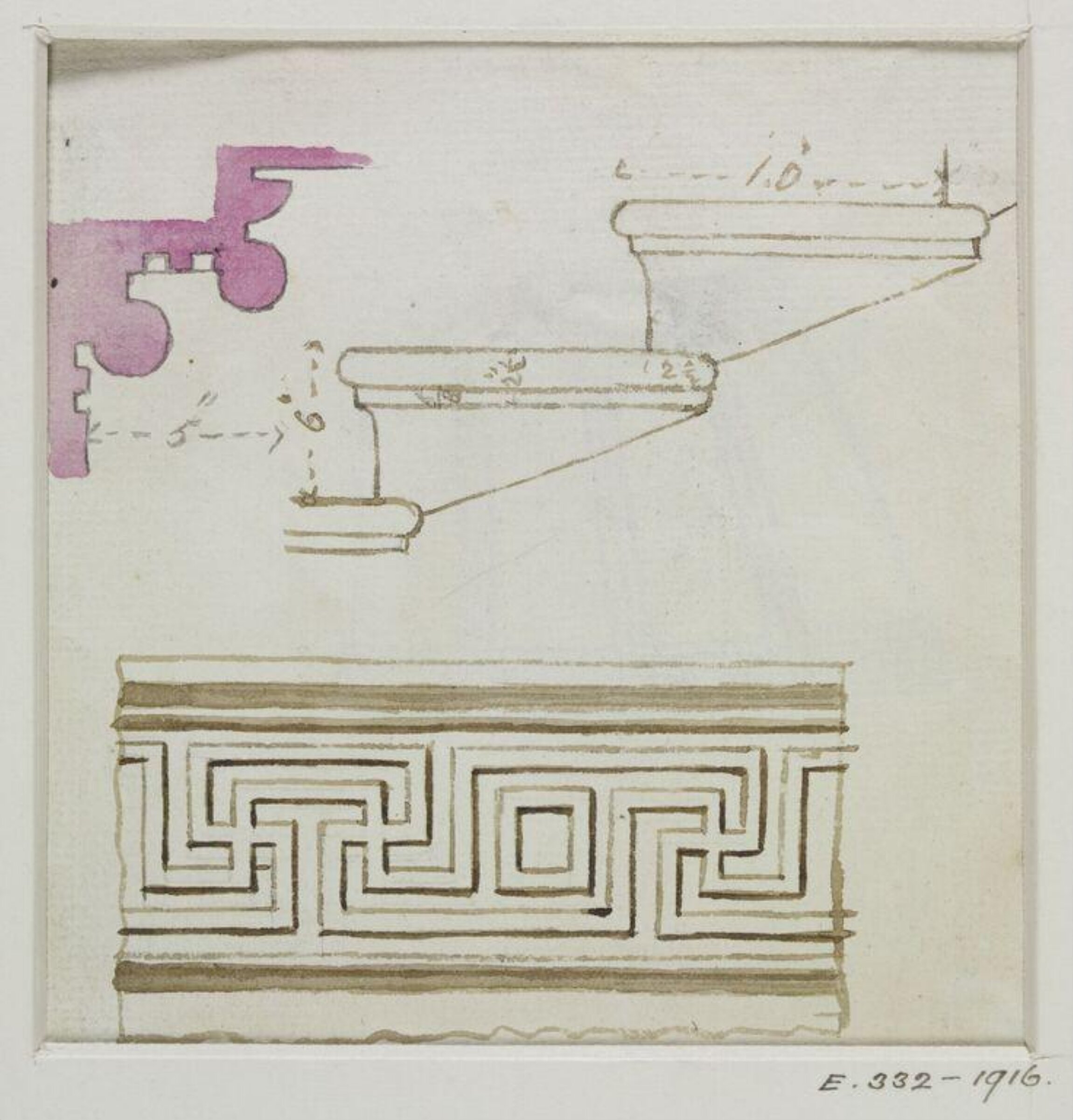 Drawing, John Soane, 1773-1837