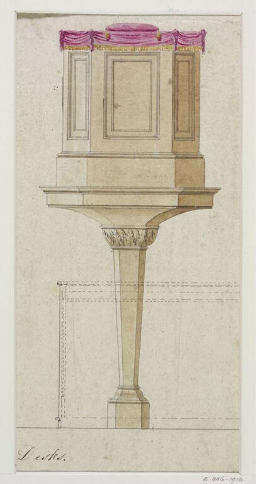 Drawing, John Soane, 1773-1837