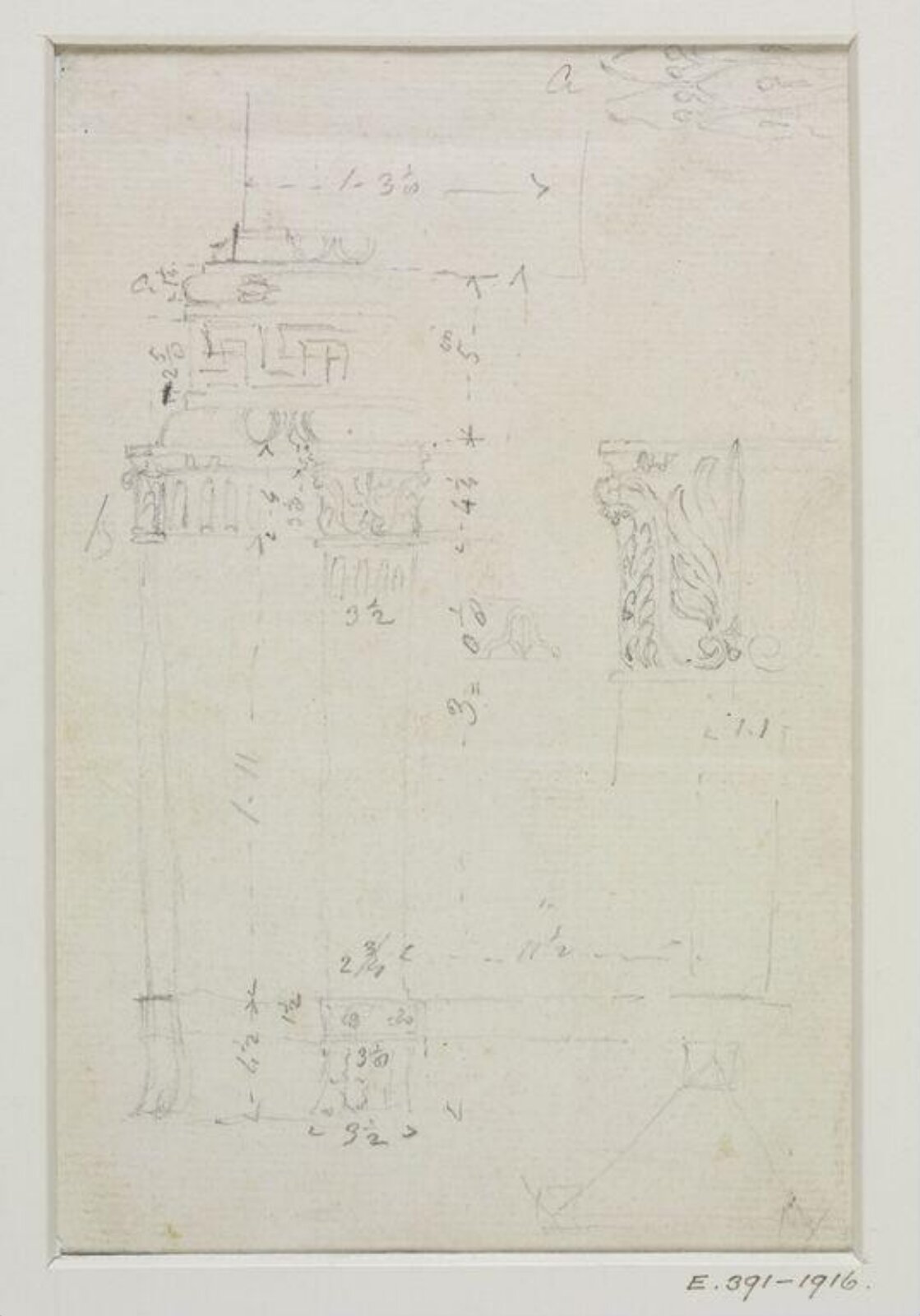 Drawing, John Soane, 1773-1837