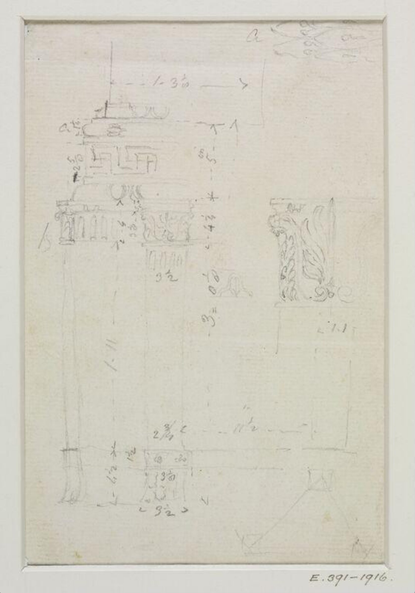 Drawing, John Soane, 1773-1837