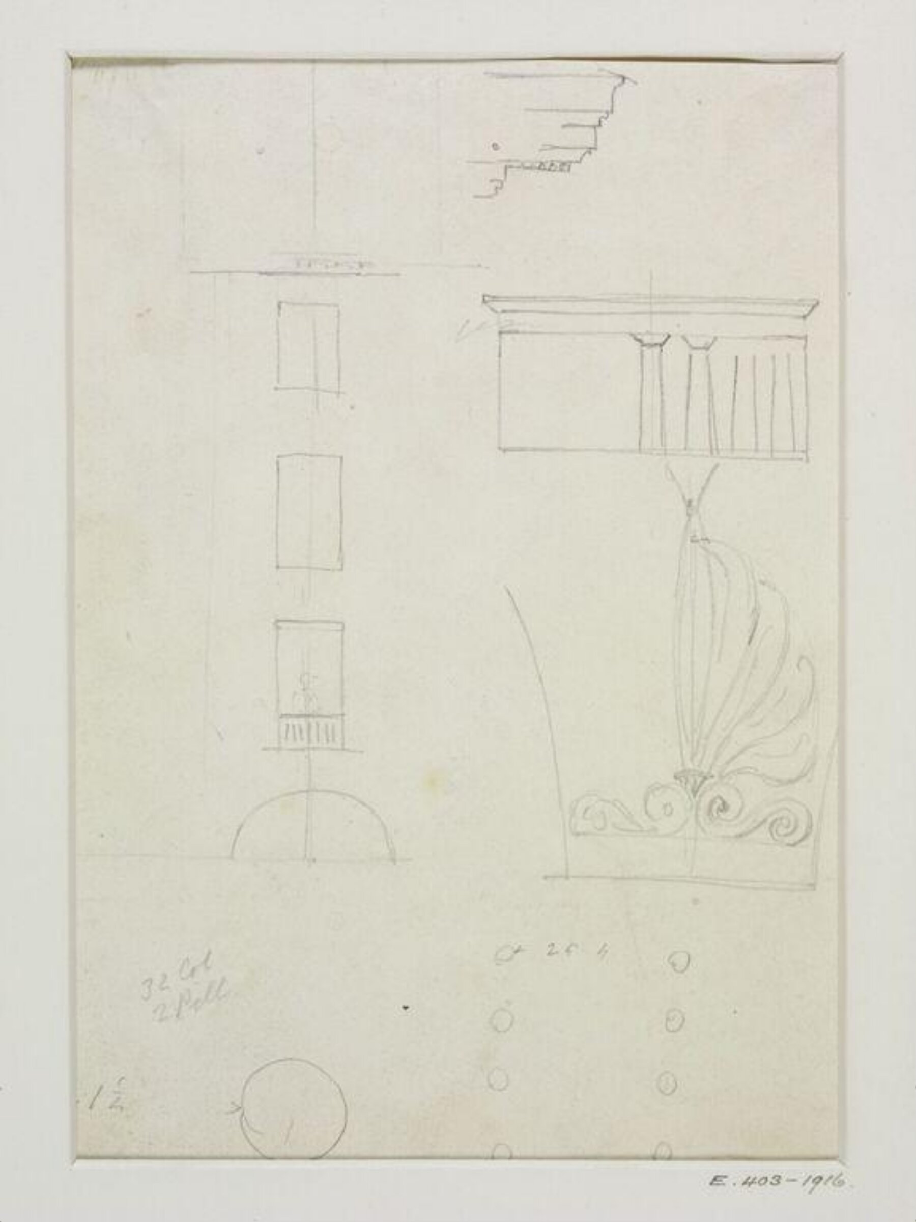 Drawing, John Soane, 1773-1837