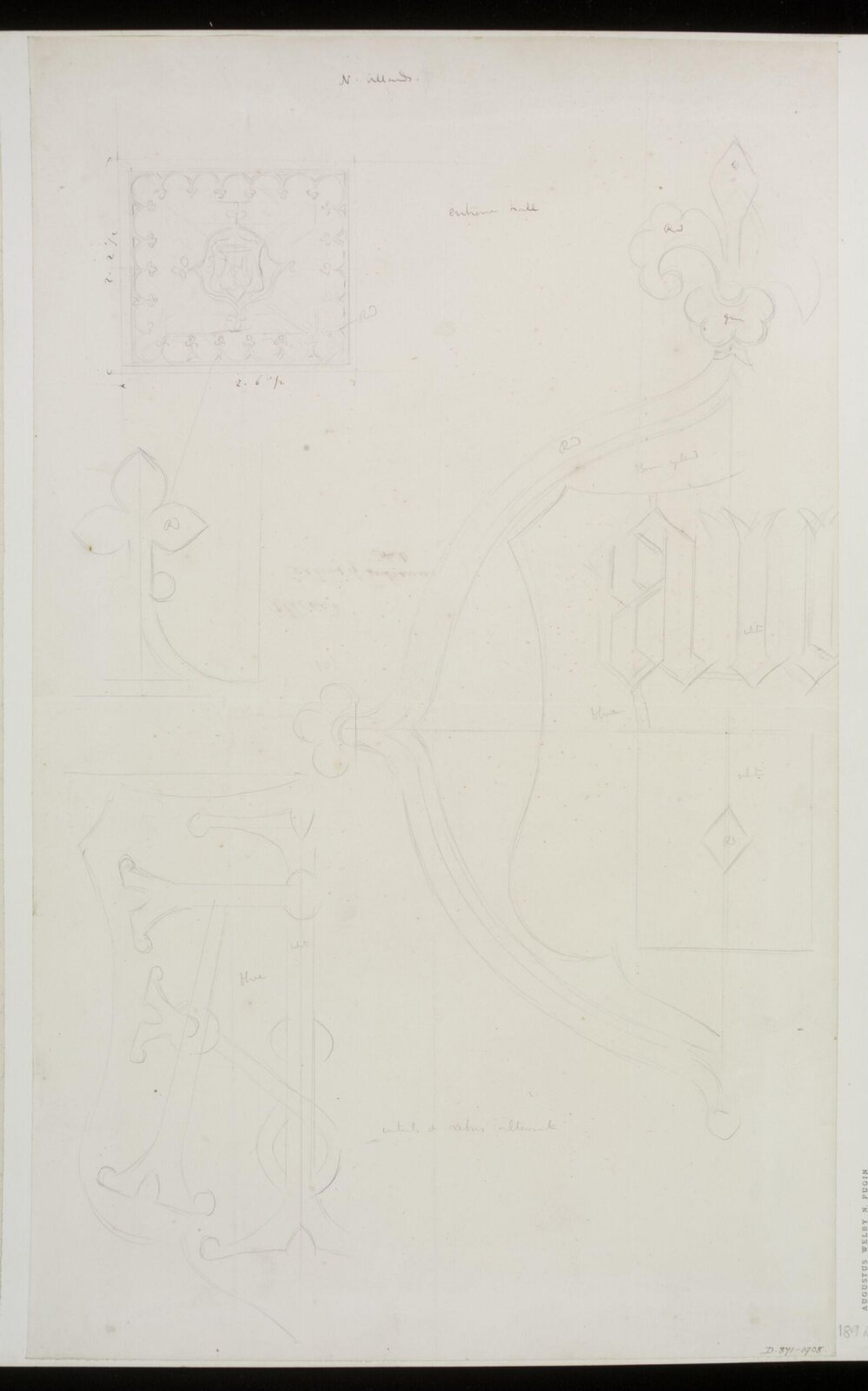 Drawing, A.W.N. Pugin, 1847-1848