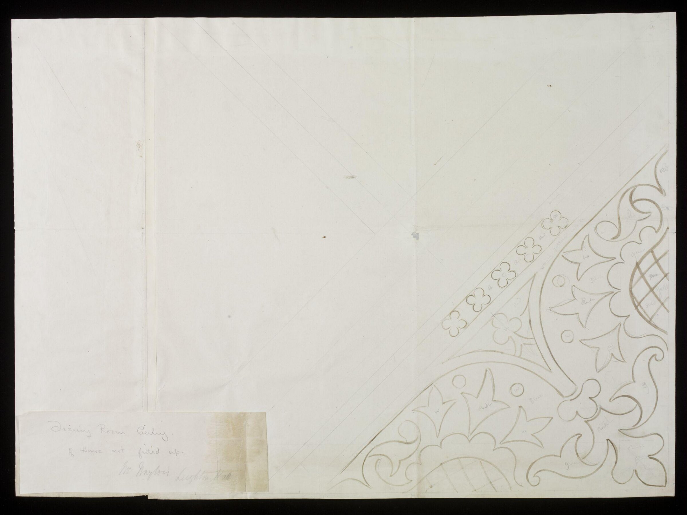 Sketch design for Leighton Hall, A.W.N. Pugin, c. late 1840s