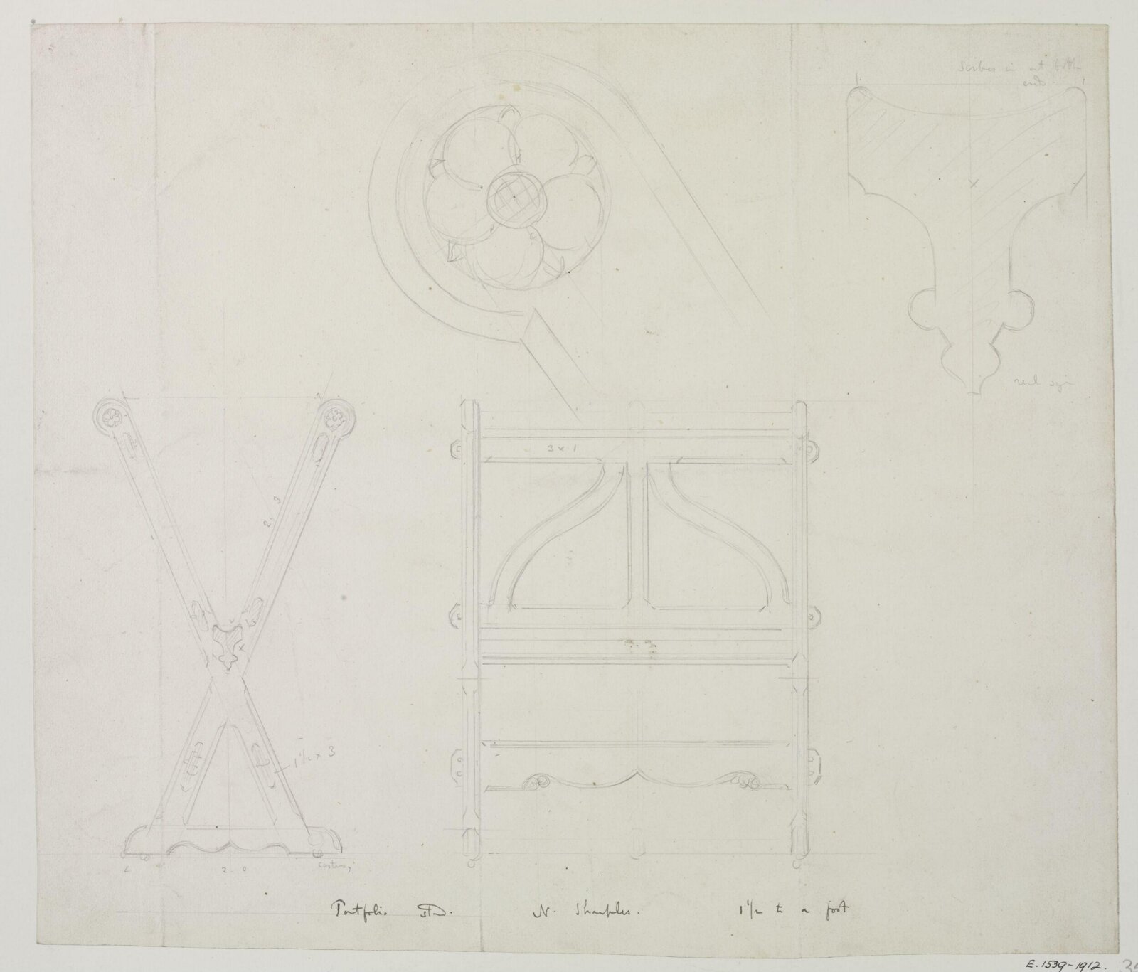 Drawing, A.W.N. Pugin, 1847