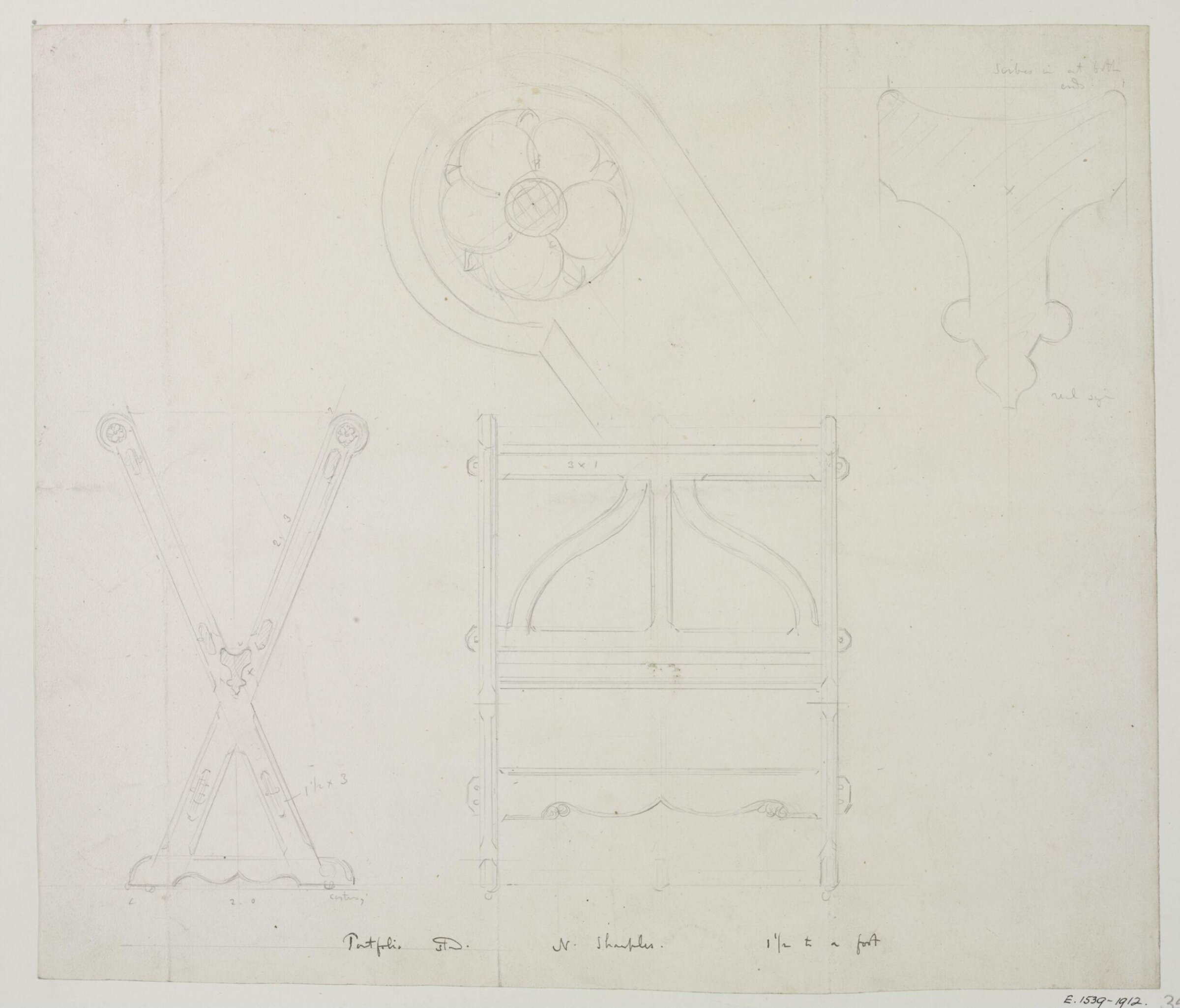 Drawing, A.W.N. Pugin, 1847