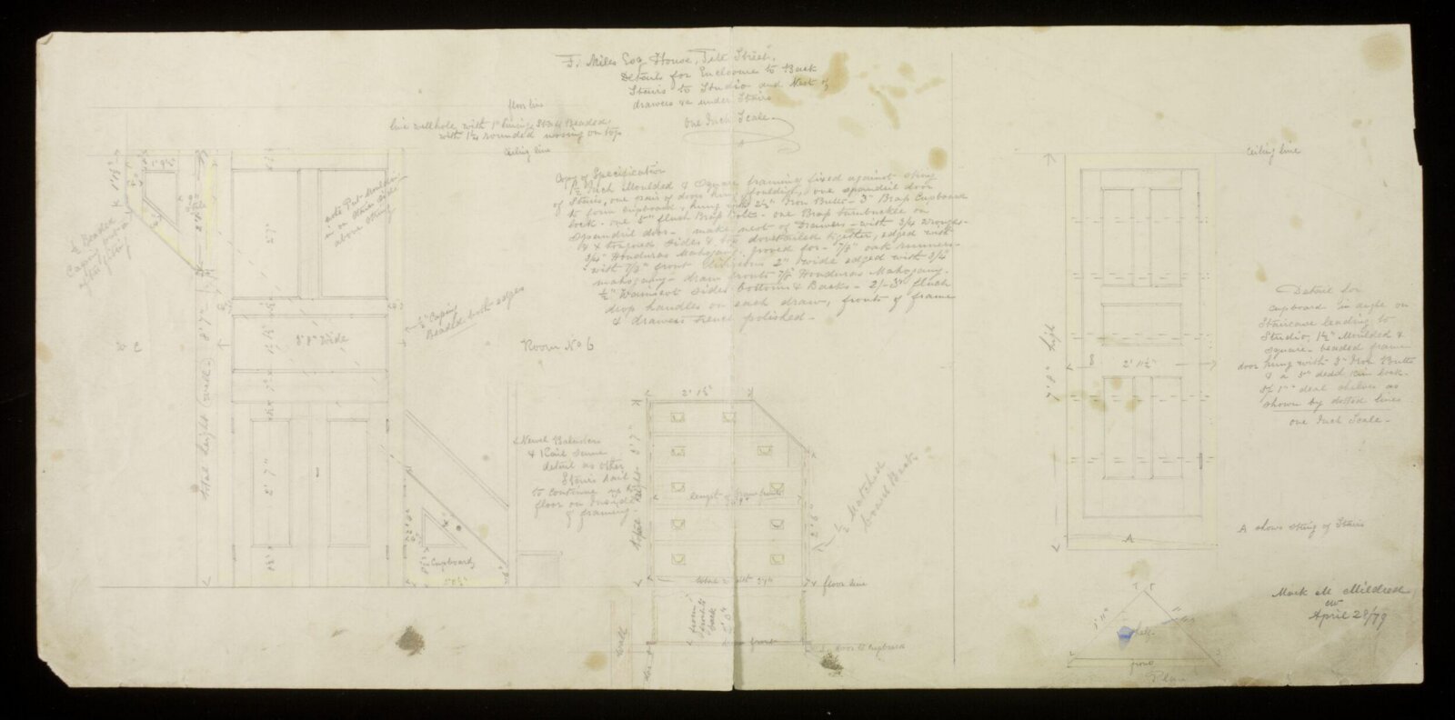 Drawing, Edward William Godwin, April 28 1879