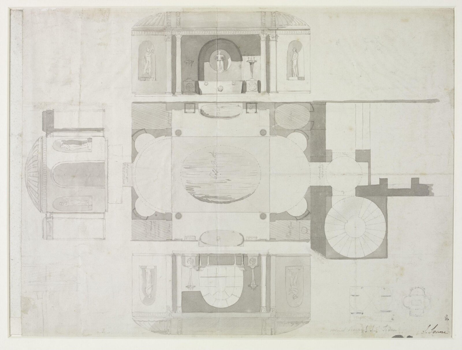 Drawing, John Soane, 1773-1837