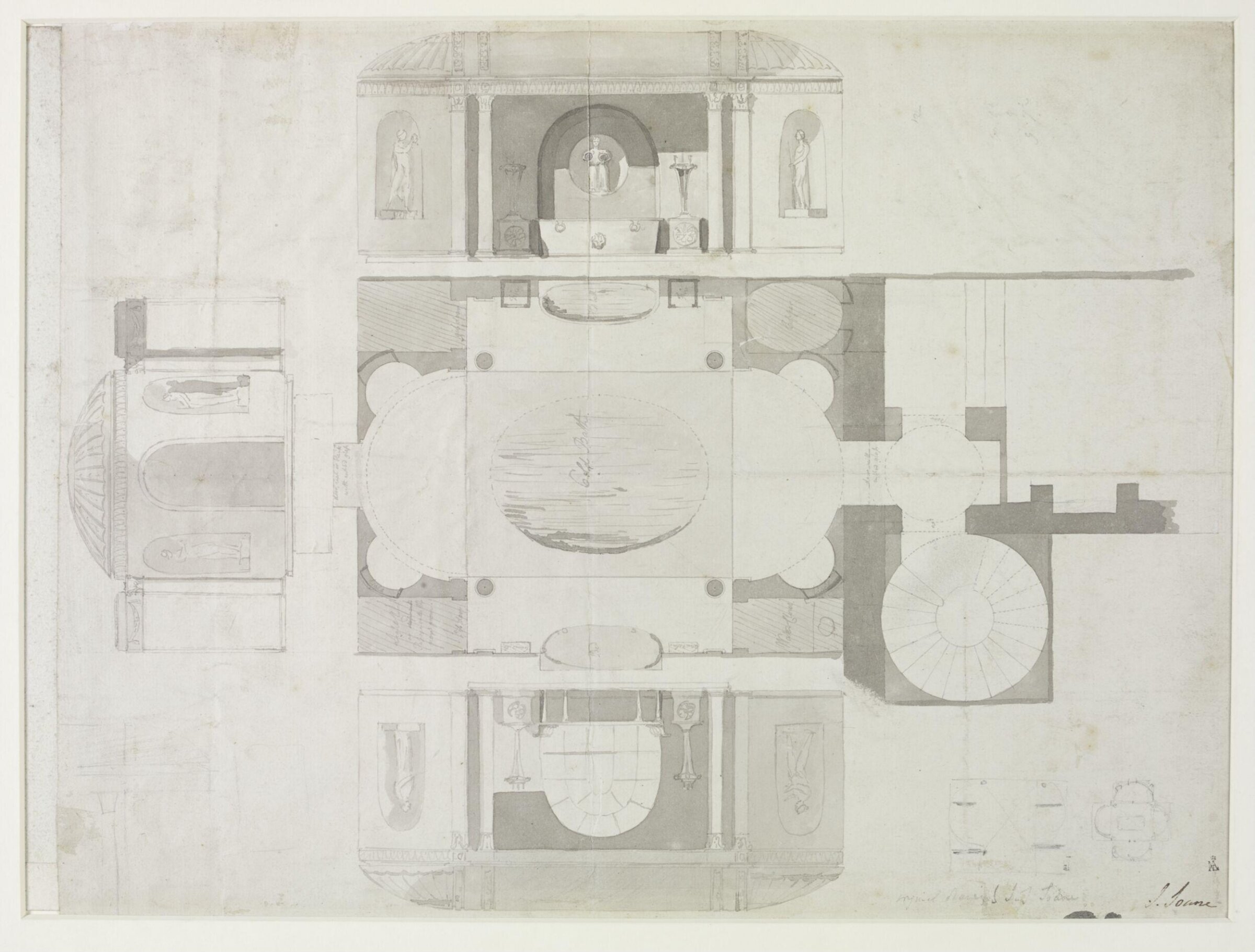 Drawing, John Soane, 1773-1837
