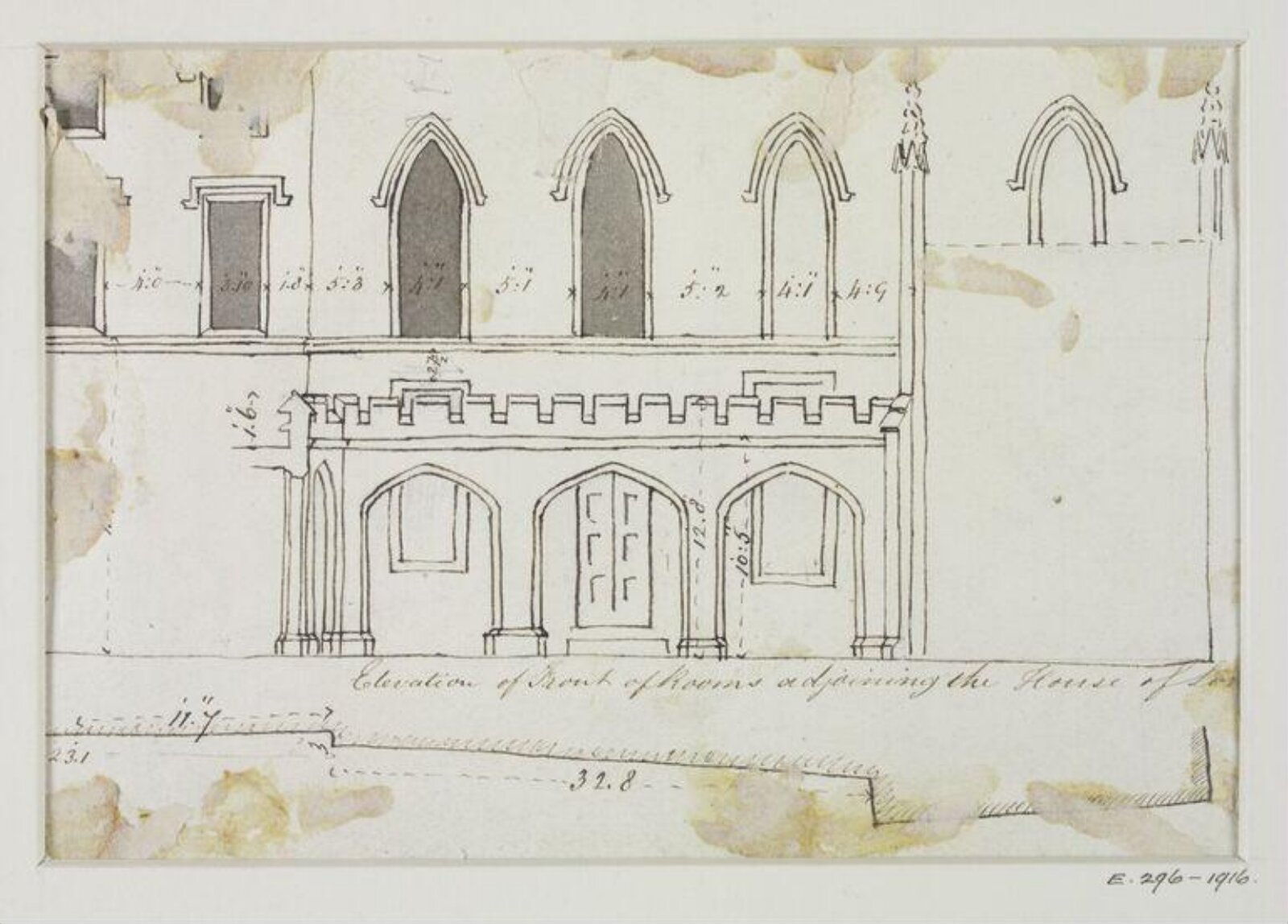 Drawing, John Soane, 1773-1837