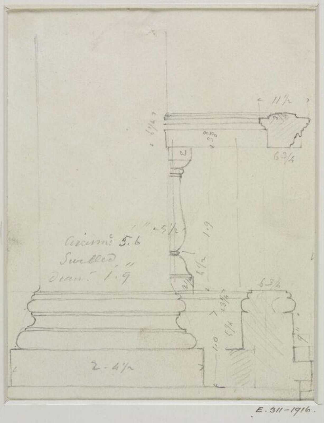 Drawing, John Soane, 1773-1837