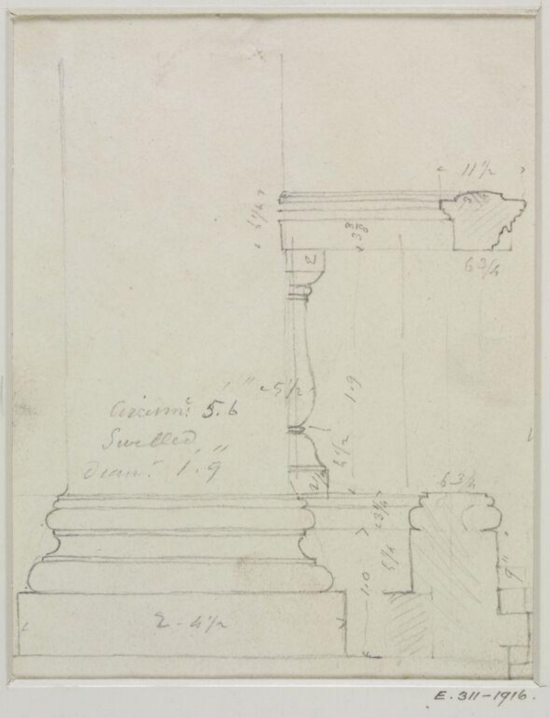 Drawing, John Soane, 1773-1837