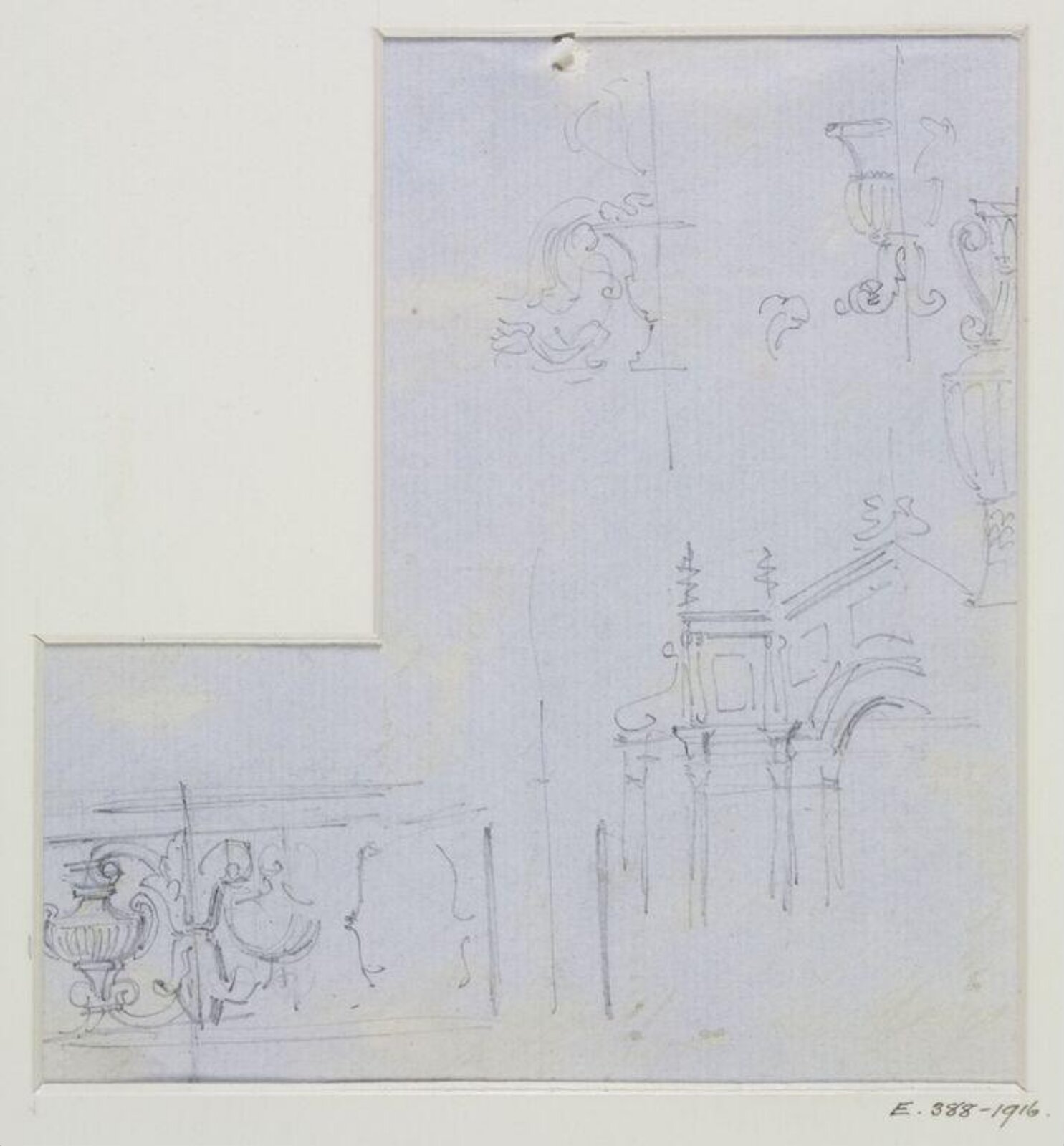 Drawing, John Soane, 1773-1837