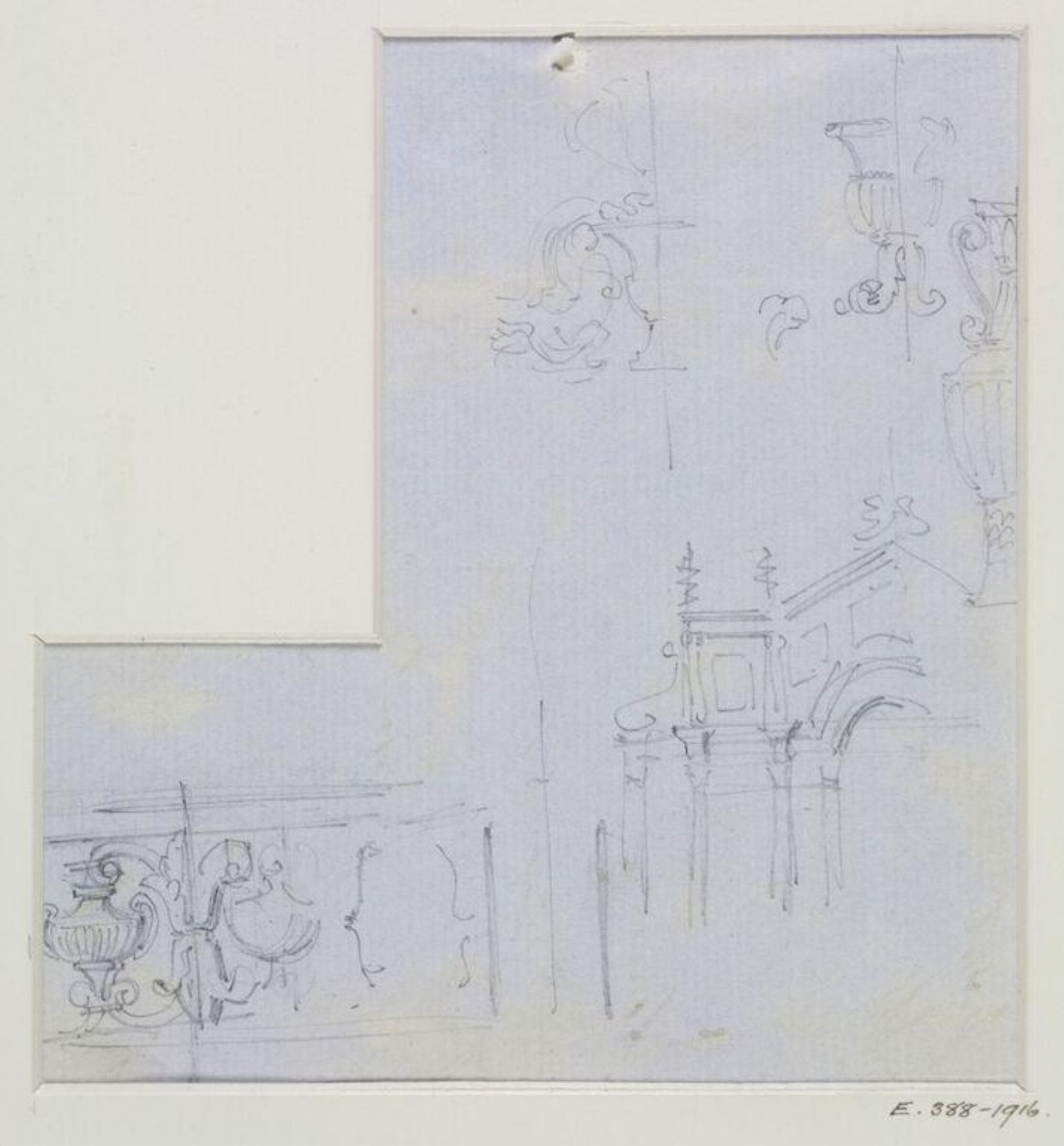 Drawing, John Soane, 1773-1837