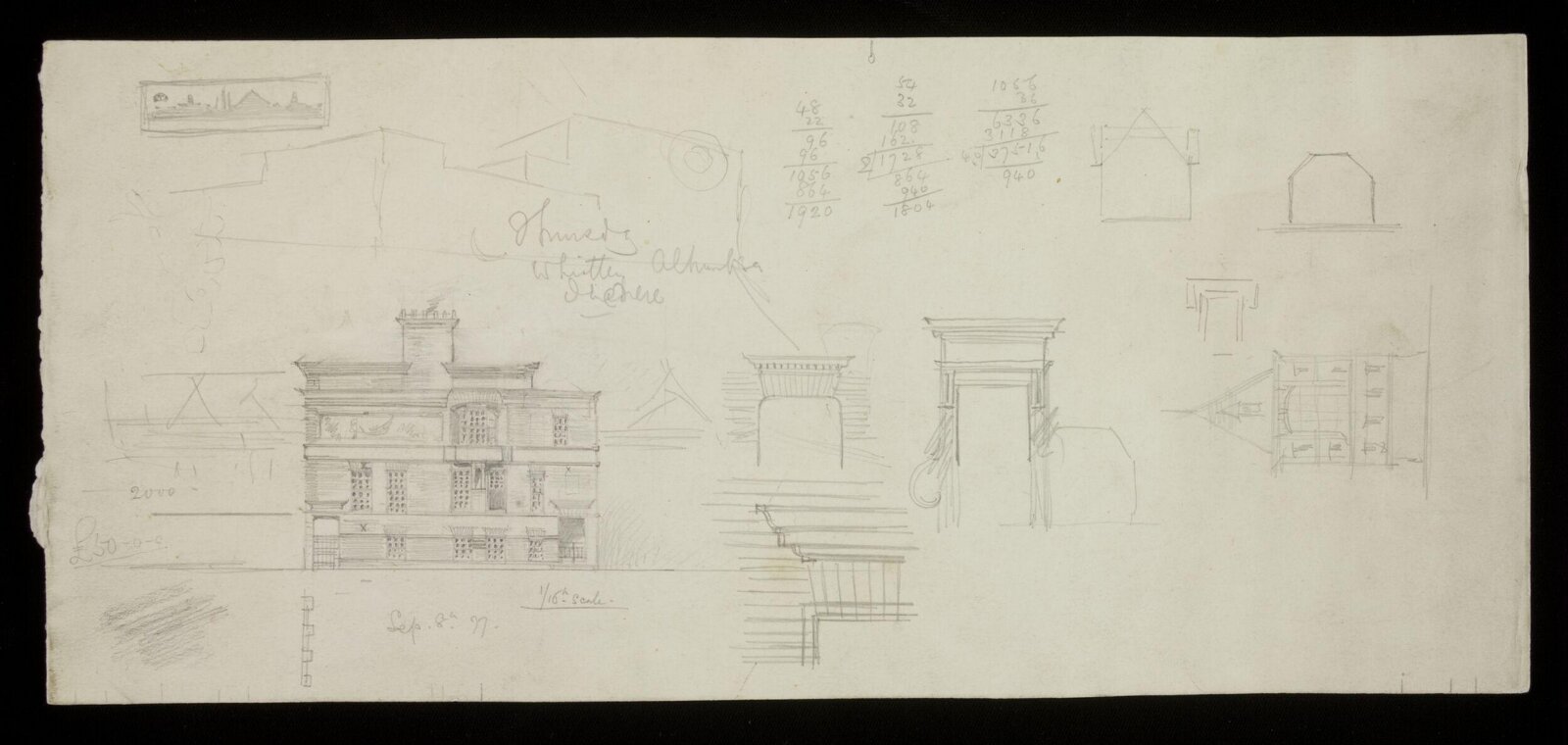 Drawing, Edward William Godwin, September 1877
