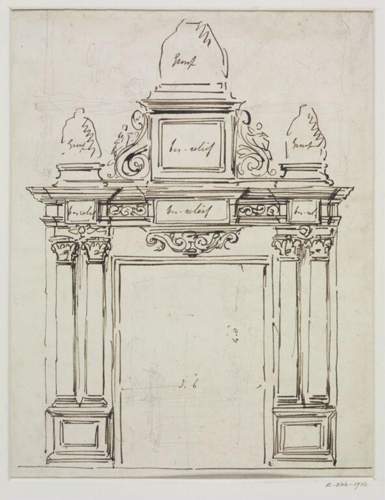 Drawing, John Soane, 1773-1837
